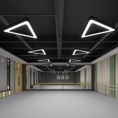 Driehoekige Gym Ceiling Hang Light Verlichting Zwart LED Zwart