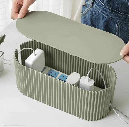 Elegante Kabelbox In Zachte Macaronkleuren Voor Orde Groen 11x33cm
