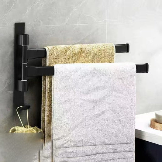 Elegante Zwarte Handdoekhouder Voor Modern Badkamerdesign