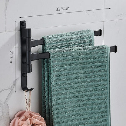 Elegante Zwarte Handdoekhouder Voor Modern Badkamerdesign