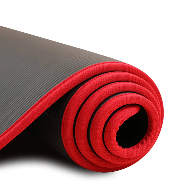 Extra Dikke Antislip Yogamat 10 Mm 183 X 61 Cm Demping Zwart