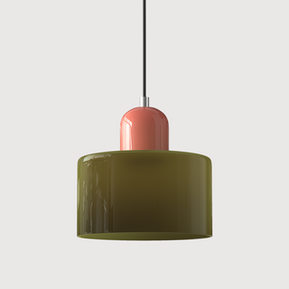 Glazen Hanglamp Elegante Voor Keuken En Woondecoratie Groen Roze