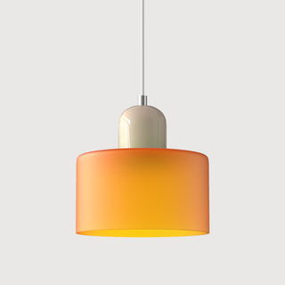 Glazen Hanglamp Elegante Voor Keuken En Woondecoratie Matte Oranje Beige