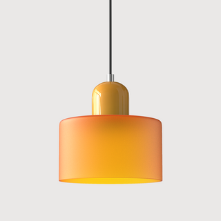 Glazen Hanglamp Elegante Voor Keuken En Woondecoratie Matte Oranje Geel
