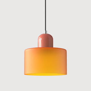Glazen Hanglamp Elegante Voor Keuken En Woondecoratie Matte Oranje Roze