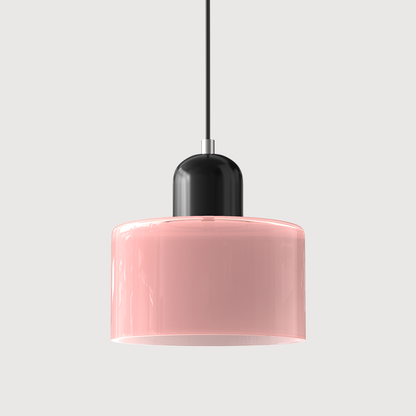 Glazen Hanglamp Elegante Voor Keuken En Woondecoratie Roze Zwart