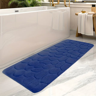 Grote Gestreepte Badmat Rechthoekig Voor Badkamer Anti Slip Blauw 50x120cm