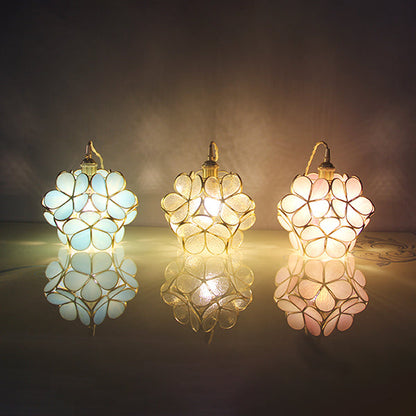 Hangende Plafondlamp Tiffany Stijl Blauw Helder Roze Glas