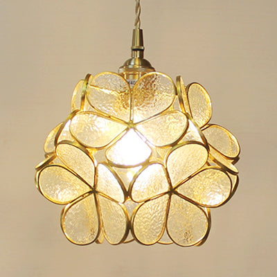 Hangende Plafondlamp Tiffany Stijl Blauw Helder Roze Glas