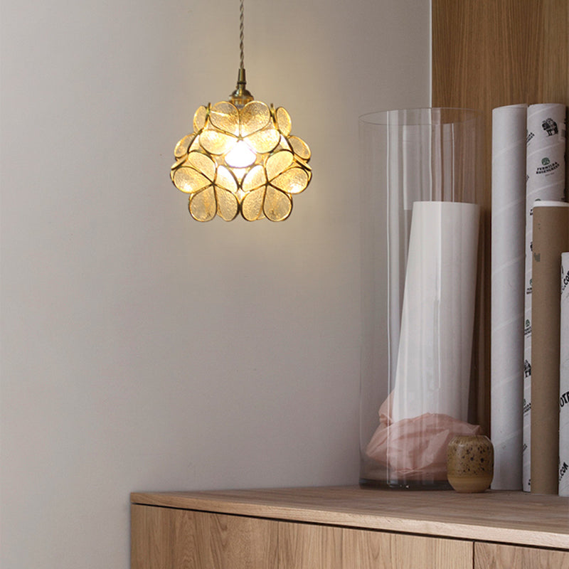 Hangende Plafondlamp Tiffany Stijl Blauw Helder Roze Glas Helder