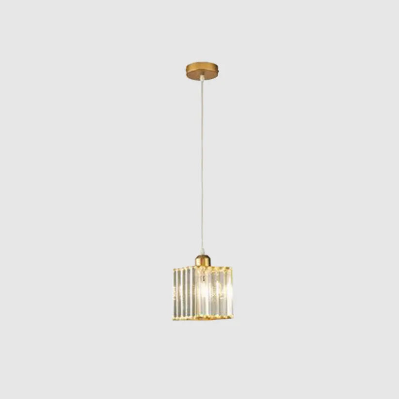 Hanglamp Moderne Metalen Glazen Verlichting Sfeer Ruimte Vierkant Goud 1 Hoofd