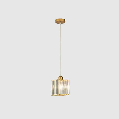 Hanglamp Moderne Metalen Glazen Verlichting Sfeer Ruimte Vierkant Goud 1 Hoofd