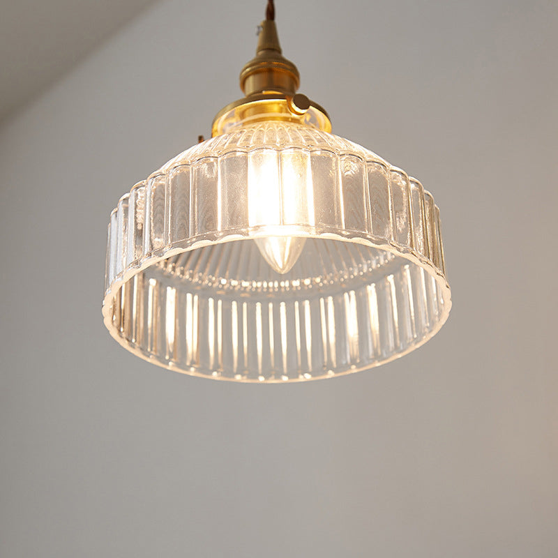 Hanglamp Rustieke Schuur Schaduw Glas Zwart Messing