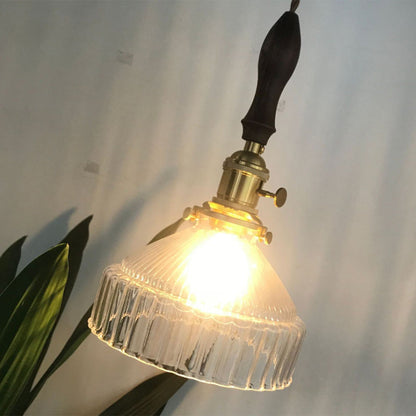 Hanglamp Rustieke Schuur Schaduw Glas Zwart Messing