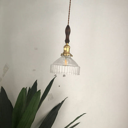 Hanglamp Rustieke Schuur Schaduw Glas Zwart Messing Zwart