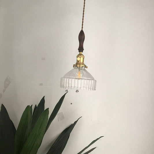 Hanglamp Rustieke Schuur Schaduw Glas Zwart Messing Zwart