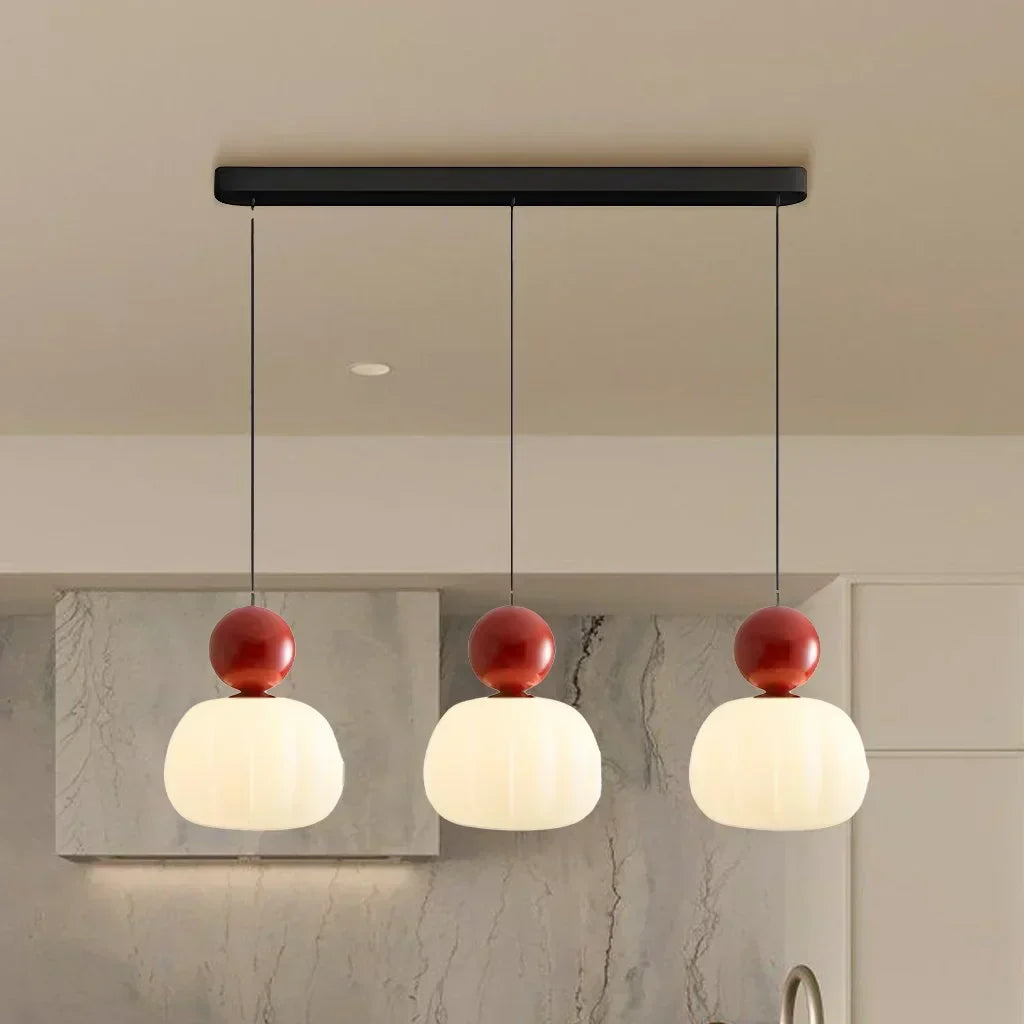 Hanglamp Tijdloze Art Deco Warm Licht Sfeerversterker Drie Hoofden Rood