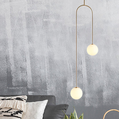Hanglamp Zwart Gouden Bal Cluster Post Modernist 2 Lichten