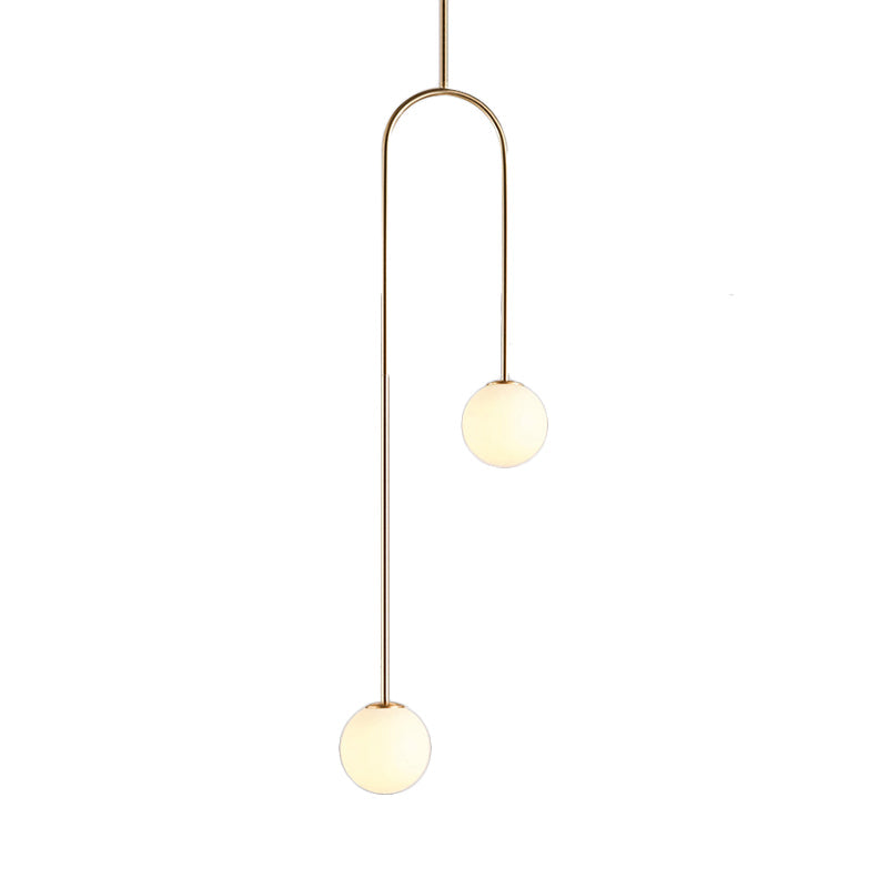 Hanglamp Zwart Gouden Bal Cluster Post Modernist 2 Lichten