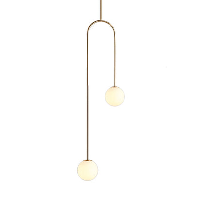 Hanglamp Zwart Gouden Bal Cluster Post Modernist 2 Lichten