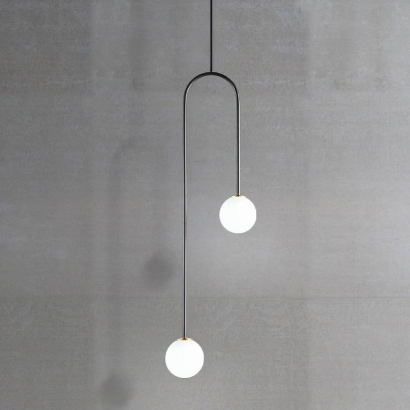 Hanglamp Zwart Gouden Bal Cluster Post Modernist 2 Lichten