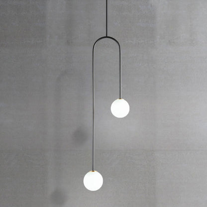 Hanglamp Zwart Gouden Bal Cluster Post Modernist 2 Lichten