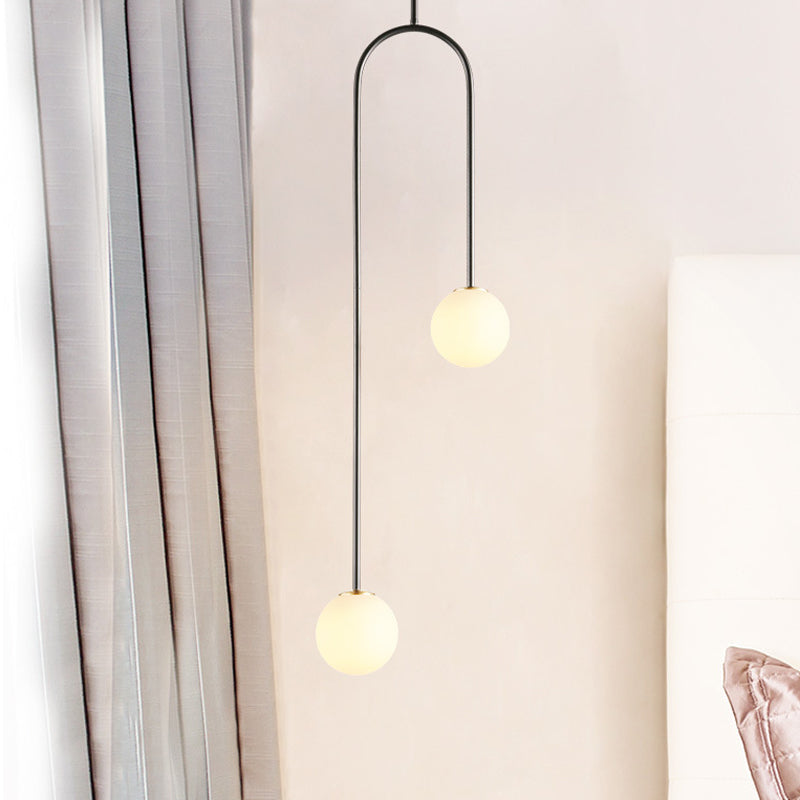 Hanglamp Zwart Gouden Bal Cluster Post Modernist 2 Lichten