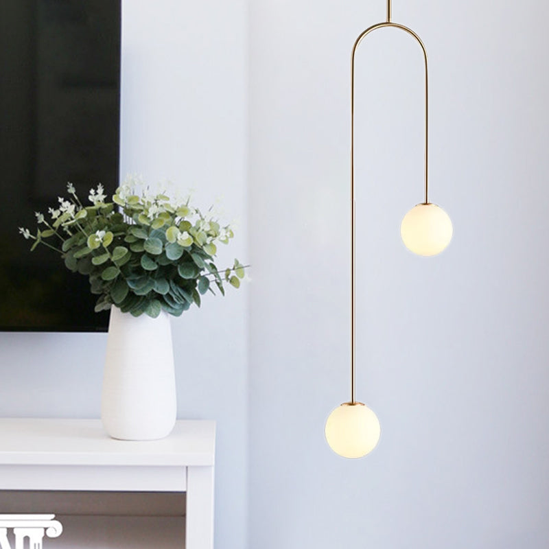 Hanglamp Zwart Gouden Bal Cluster Post Modernist 2 Lichten