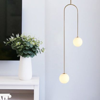 Hanglamp Zwart Gouden Bal Cluster Post Modernist 2 Lichten