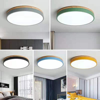 Inbouw Natuurlijke Schijf Plafondlamp Warm Massief Materiaal