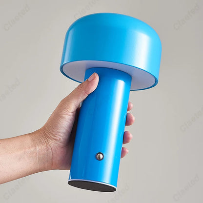 Italiaans Design Paddenstoel Tafellamp Voor Binnen Buiten Blauw Oplaadbaar via USB