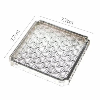 Japanse Glazen Onderzetter Voor Theemoment Met Golfpatroon A - 4 stuks