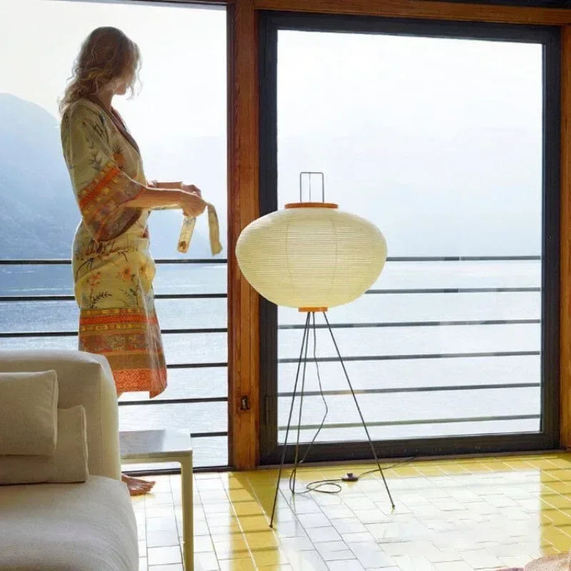 Japanse Rijstpapieren Tafellamp Met Bamboe 28cmx47cm