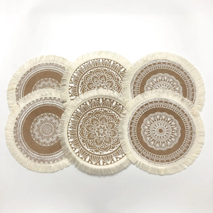 Jute Boho Placemats Voor Een Rustieke En Bohemian Tafelaankleding 6 stuks B