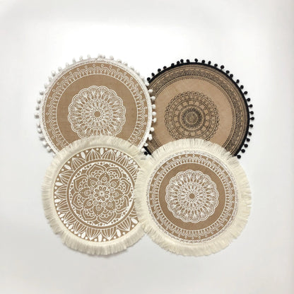Jute Boho Placemats Voor Een Rustieke En Bohemian Tafelaankleding 4 stuks B