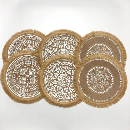 Jute Boho Placemats Voor Een Rustieke En Bohemian Tafelaankleding 6 stuks A
