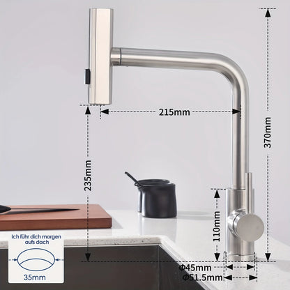 Keukenmengkraan Met Uittrekbare Spuit En 6 Functies Gun Gray