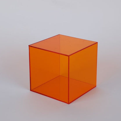Kleurrijke Acrylaat Display Opbergdoos Voor Verzamelobjecten - Opbergbox Oranje