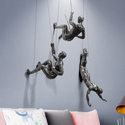 Klimmuursculptuur Met Klimmers Wanddecoratie