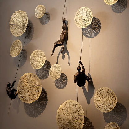 Klimmuursculptuur Met Klimmers Wanddecoratie