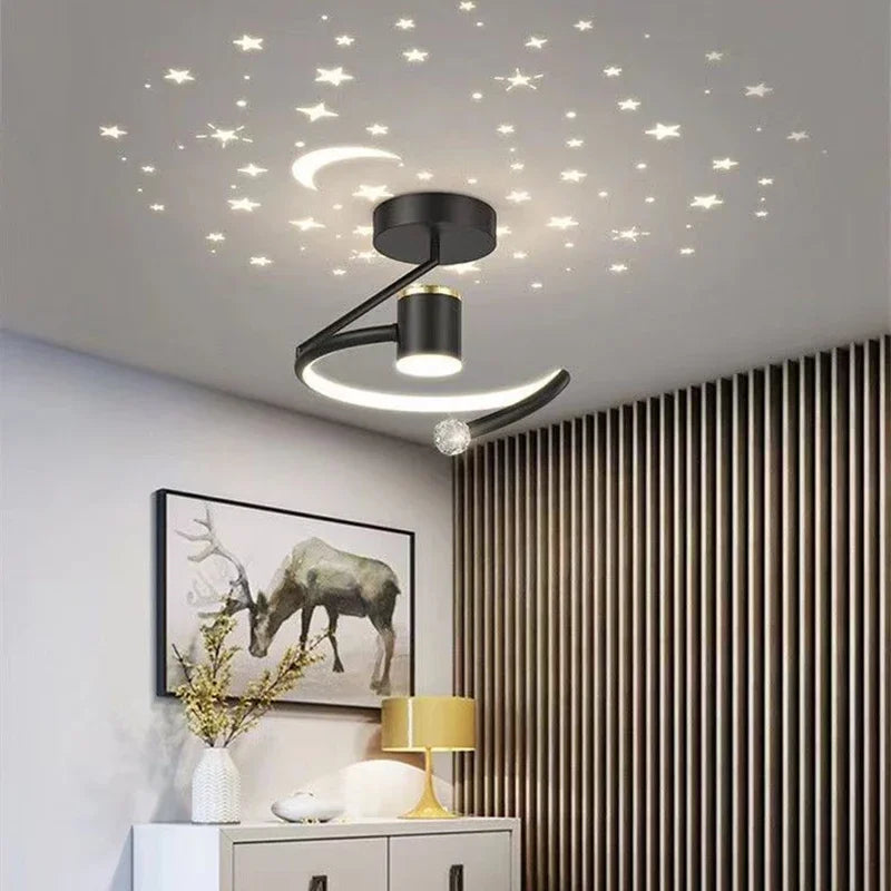LED Plafondlamp Met Sterrenhemel Modern Kroonluchterontwerp