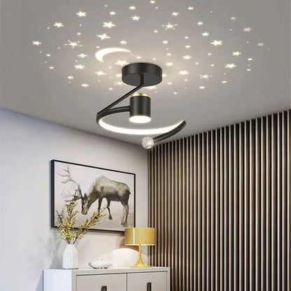 LED Plafondlamp Met Sterrenhemel Modern Kroonluchterontwerp