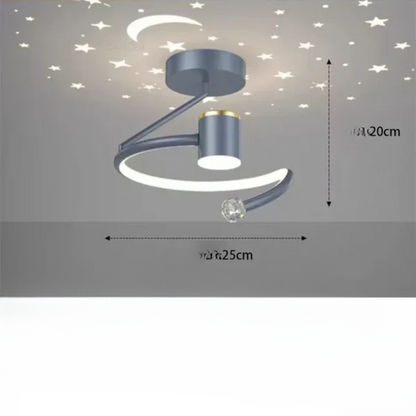 LED Plafondlamp Met Sterrenhemel Modern Kroonluchterontwerp A Grijs