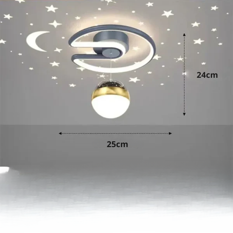 LED Plafondlamp Met Sterrenhemel Modern Kroonluchterontwerp B Grijs