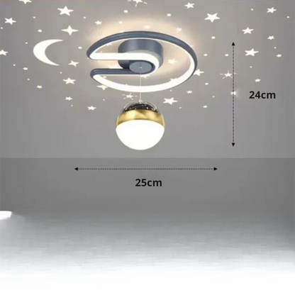 LED Plafondlamp Met Sterrenhemel Modern Kroonluchterontwerp B Grijs