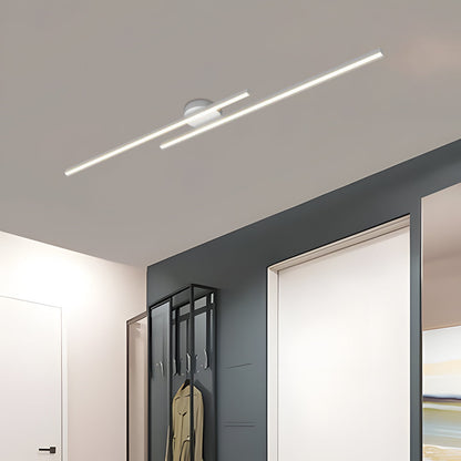 LED Plafondlamp Slanke Aluminium Strip Semi Flush Mount Wit Wit Licht