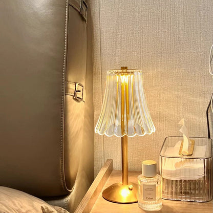 LED Retro Bureaulamp Met USB Oplaadbaar Kristallen Kap