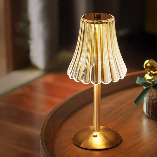 LED Retro Bureaulamp Met USB Oplaadbaar Kristallen Kap Default Title
