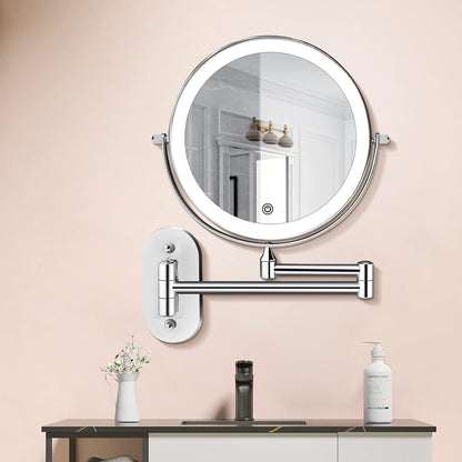 LED Wandspiegel Met Vergroting En Helder Licht Voor Make Up