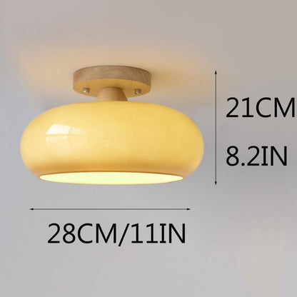 Led Flush Mount Ceiling Light Met Glas Metaal Ontwerp